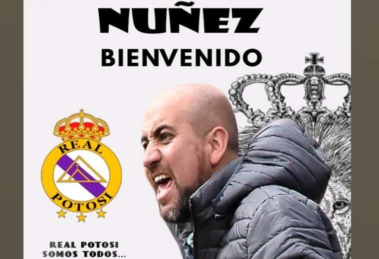 La imagen que publicó Real Potosí para anunciar la contratación de Núñez