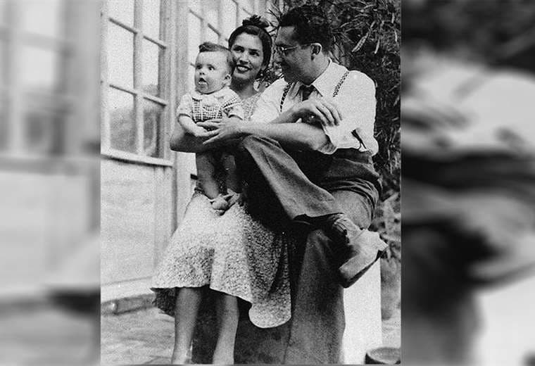 Noel Kempff junto a su esposa María Eddy Saucedo Justiniano y su hijo Francisco Noel