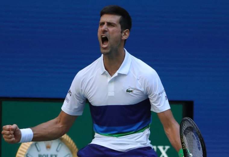 Djokovic celebró de manera eufórica su victoria ante Nishikori. Foto: AFP
