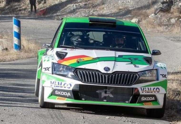 El coche Skoda de Bulacia con el que correrá en Montecarlo. Foto: Prensa M. Bulacia