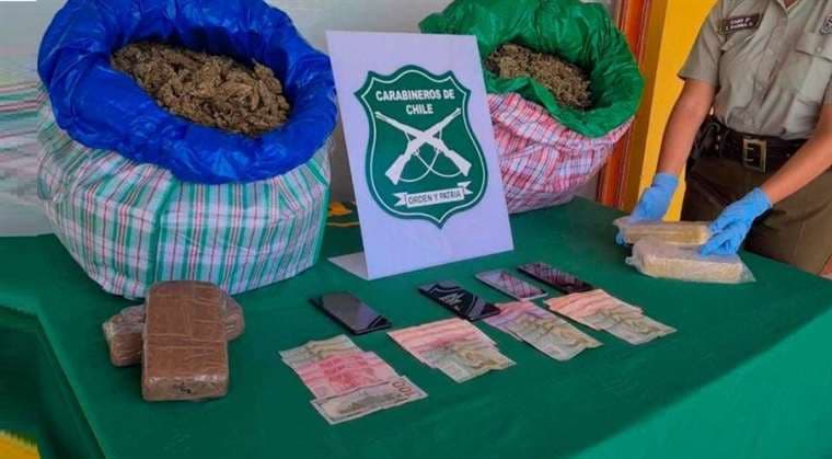 Detienen en Chile a un presunto policía boliviano con casi 40 kilos de marihuana y 4 de cocaína