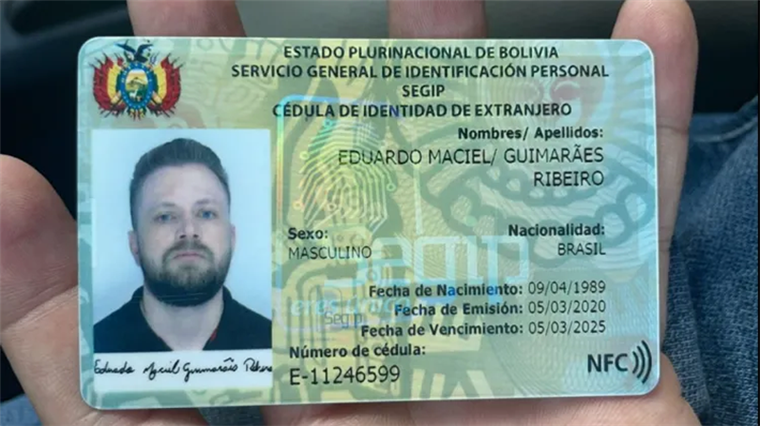Marciel Ribeiro de Oliveira, logró un documento legal con identidad falsa en Bolivia