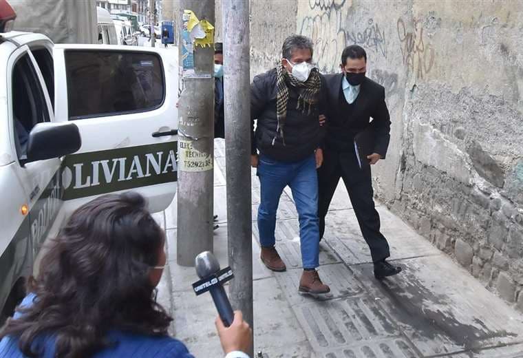 Maximiliano Dávila, exjefe antidrogas, cuando era trasladado al penal/Foto: APG Noticias