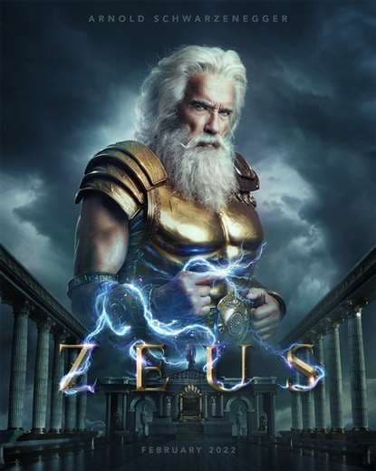 Arnold Schwarzenegger caracterizado como ‘Zeus’