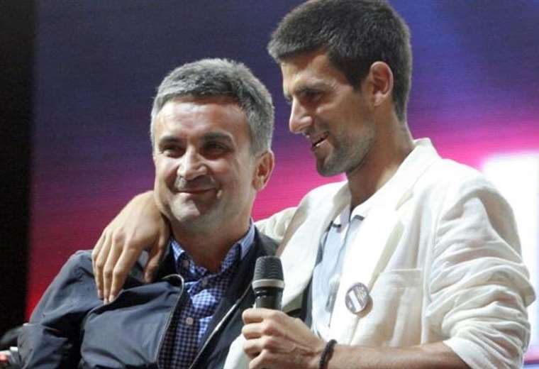 Djokovic y su papá en uno de los torneos de Grand Slam. Foto: Internet