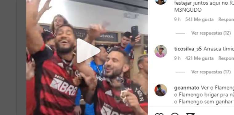 Así fue el festejo de Flamengo en el vestuario tras ganar la Libertadores (video)