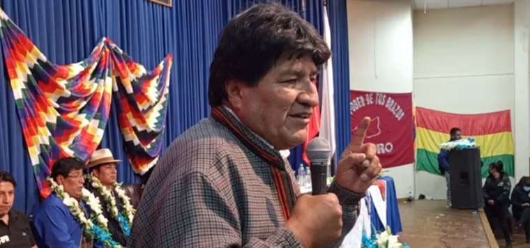 Evo Morales en su discurso en Oruro