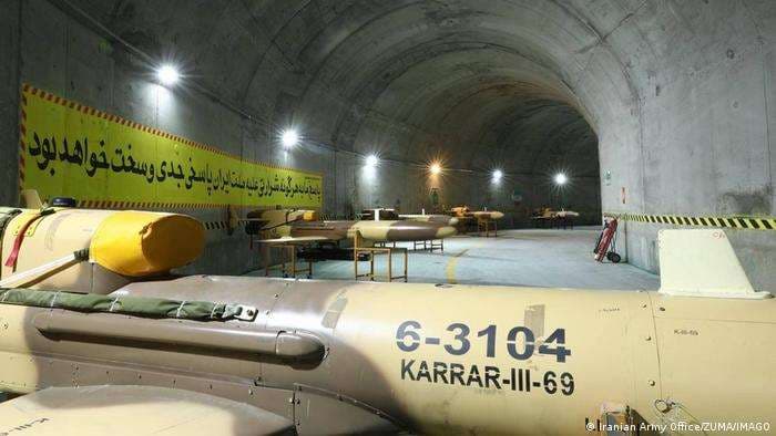 Bunker subterráneo de misiles y drones en un lugar desconocido en Irán