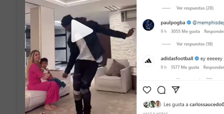 Captura de pantalla del video publicado por Paul Pogba en Instagram
