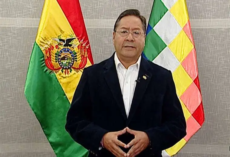 El presidente Luis Arce al momento de anunciar el decreto / Foto: Captura de pantalla