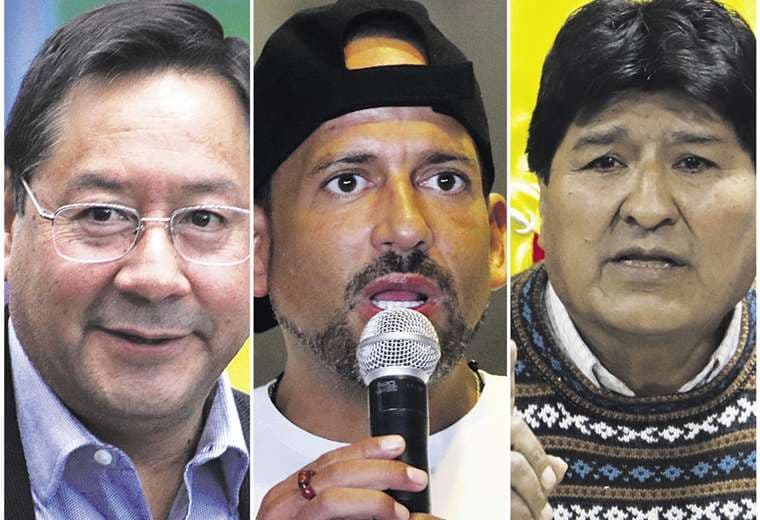 Luis Arce, Luis Fernando Camacho y Evo Morales