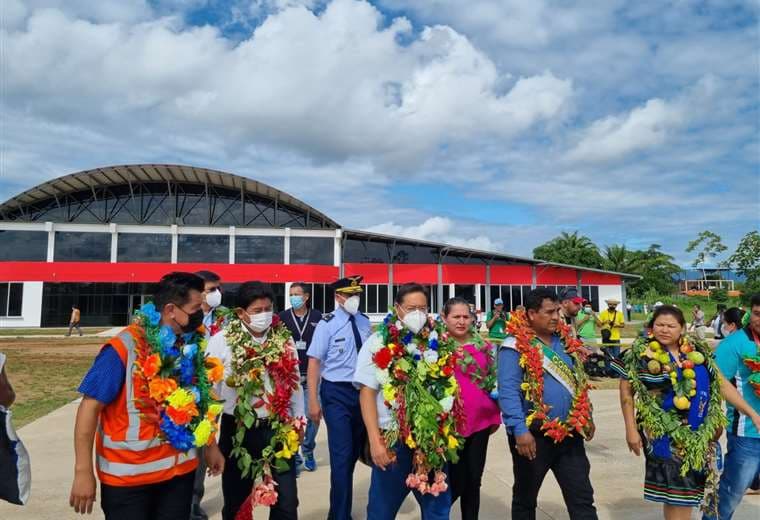 Arce durante la inauguración de la primera fase del aeropuerto de Rurrenabaque/ Foto: ABI
