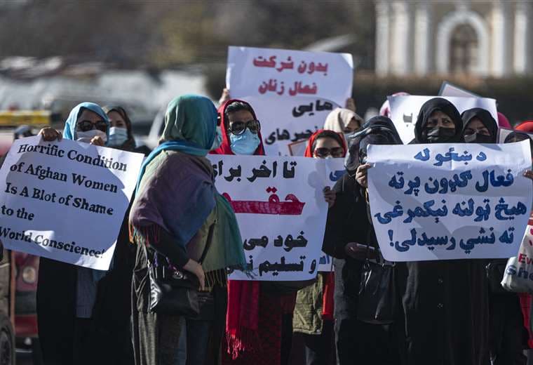 Mujeres protestan en Afganistán/Foto: AFP