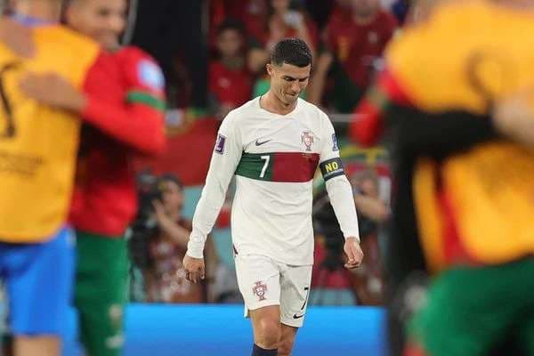 Cristiano Ronaldo tras la eliminación ante Marruecos. RRSS
