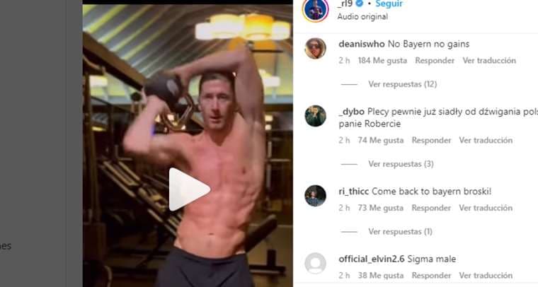 Captura de pantalla del video publicado por Lewandowski en redes sociales
