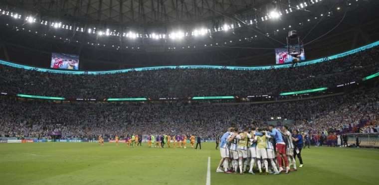 Imagen del estadio Lusail, el sábado, luego de la victoria argentina. Foto: Internet