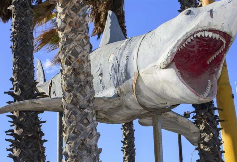 Una de las maquetas empleadas en el rodaje de la película "Tiburón"