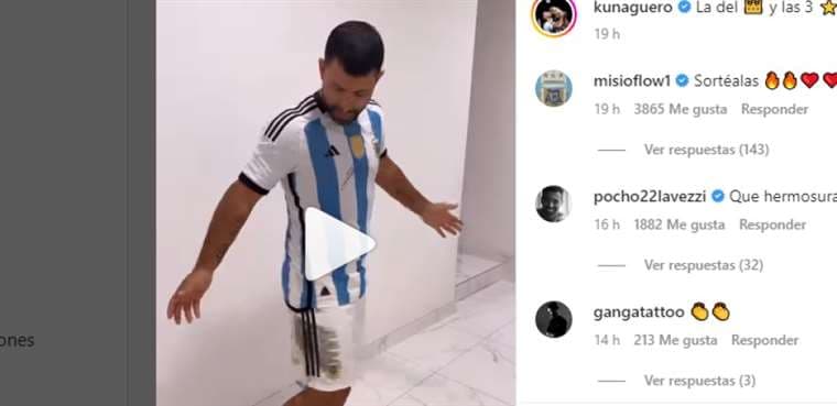 Captura de pantalla de video publicado por Agüero en Instagram