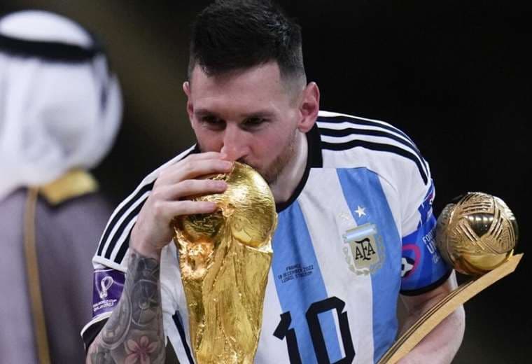 Lionel Messi cumplió su sueño de ganar la Copa Mundial. Foto: AFP