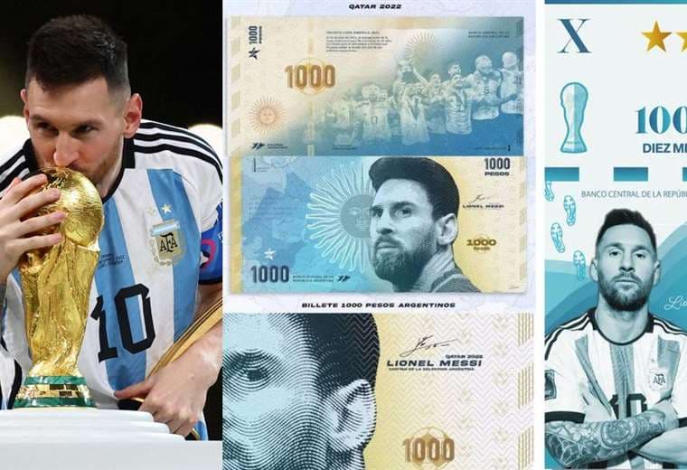 Messi y sus dos billetes viralizados. 