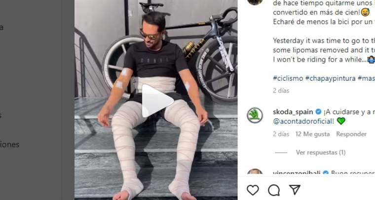 Captura de pantalla del video publicado en Instagram por Alberto Contador