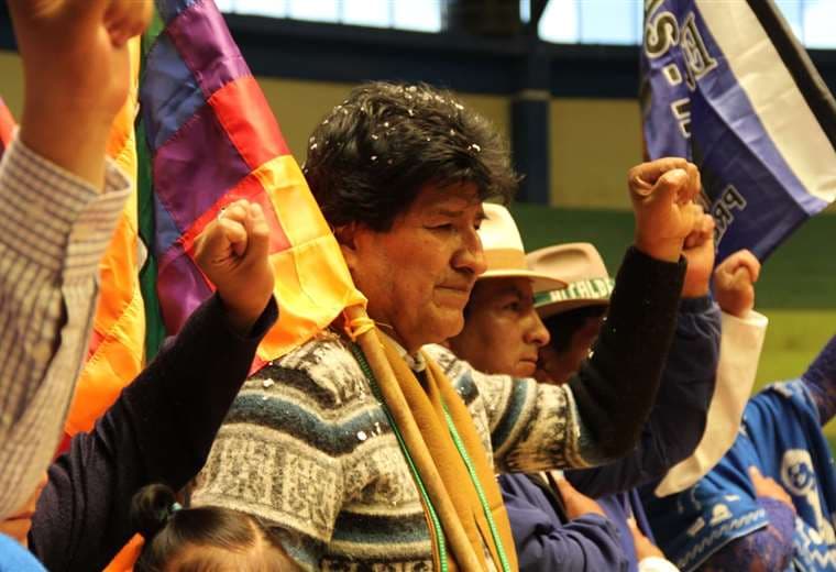 Evo Morales en uno de los actos del Movimiento al Socialismo
