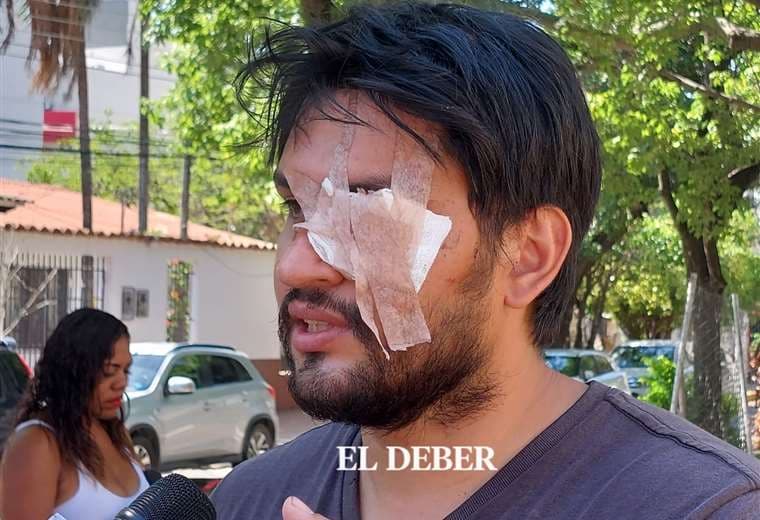 El trabajador sufrió daños en uno de sus ojos y en la cabeza Foto: Juan C. Torrejón