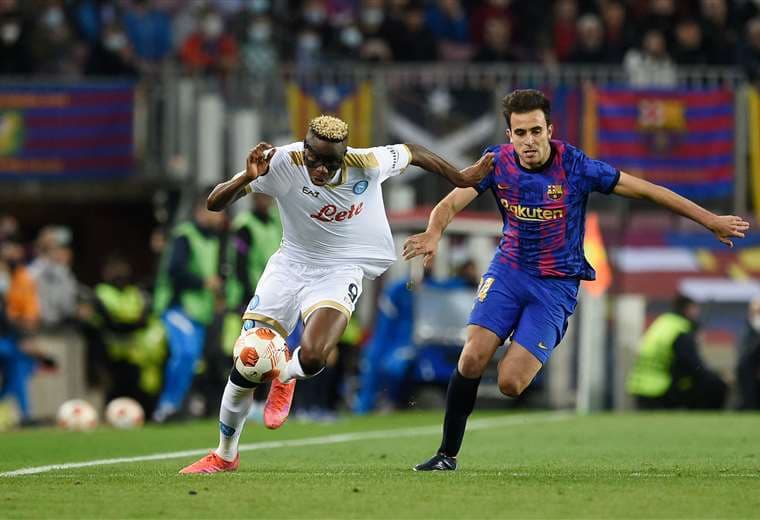 Barcelona y Nápoles jugaron este jueves por la Europa League. Foto: AFP