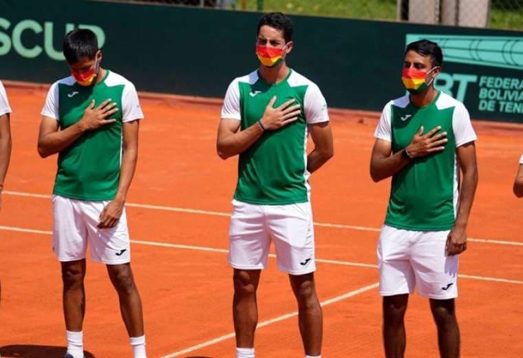 El equipo boliviano de tenis que jugará la Copa Davis. Foto: ITF