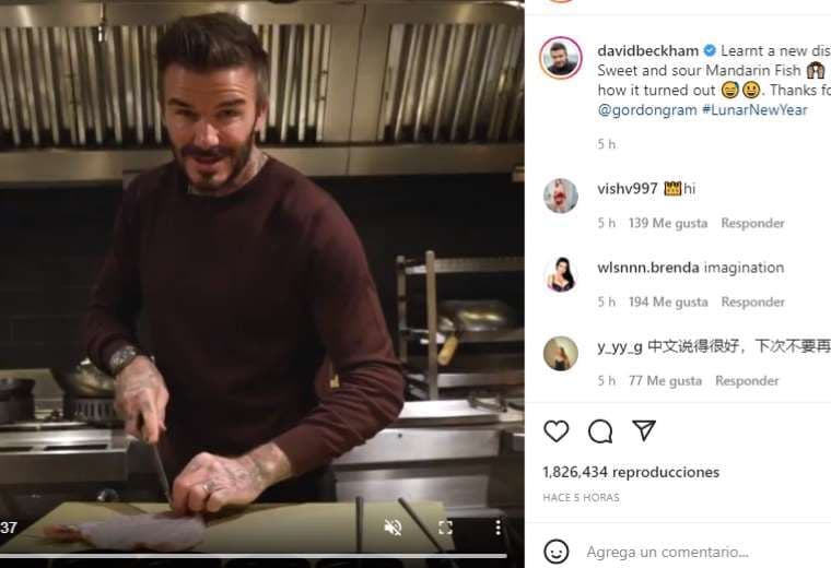 Captura de pantalla del video publicado por Beckham en Instagram