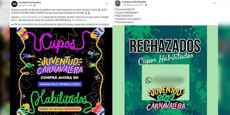 Comparsas carnavaleras anuncian espacios en redes sociales