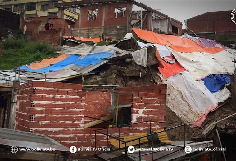 Hay varias viviendas afectadas en la zona de Los Rosales. Fotos: Bolivia TV