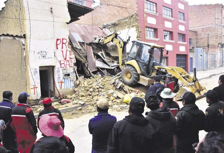 La cada demolida en El Alto. Foto: APG Noticias