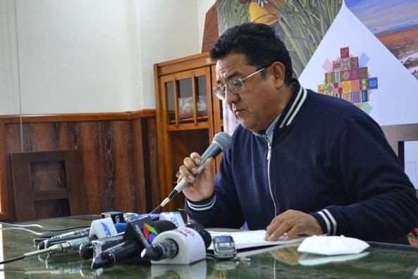 Ministro Remy Gonzales en conferencia de prensa/Foto Ministerio de Tierras