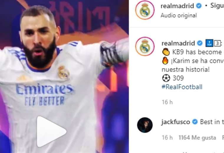 Captura de pantalla del video publicado por el Real Madrid