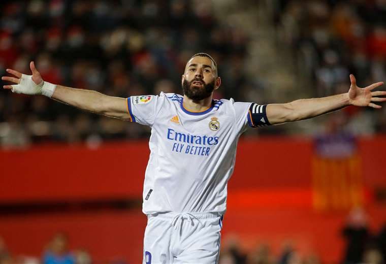 Benzema hizo dos goles este lunes para Real Madrid. Foto. AFP