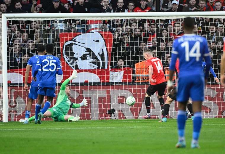 Rennes y Leicester se enfrentaron este jueves. Foto. AFP