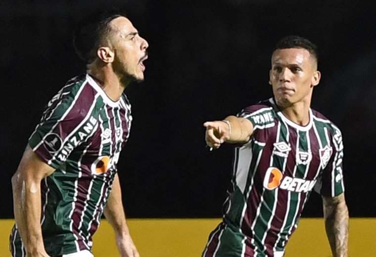 Jugadores de Fluminense celebran la clasificación. Foto: AFP