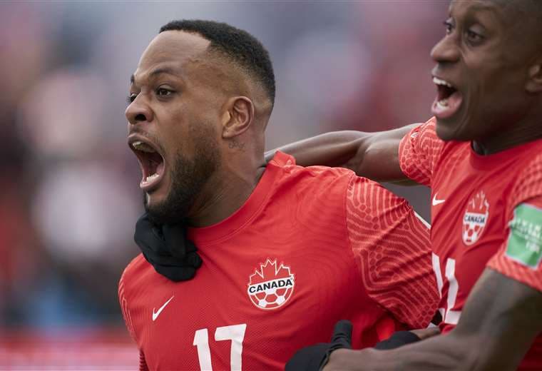 La euforia de Cyle Larin, autor de uno de los goles de Canadá sobre Jamaica. Foto. AFP