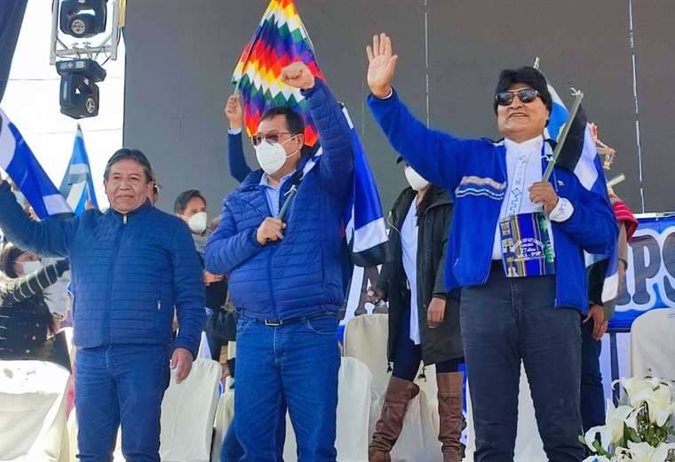 David Choquehuanca, Luis Arce y Evo Morales 