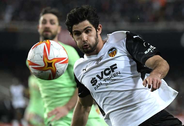 Guedes fue autor del gol de la victoria de Valencia. Foto: AFP