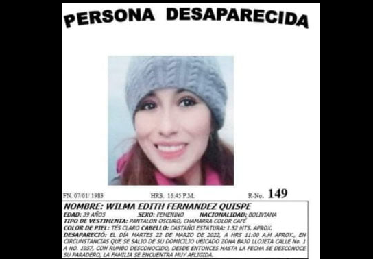 La mujer desaparecida en La Paz I captura.