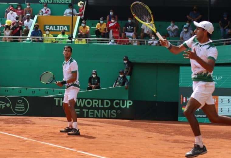 Federico Zeballos (izq.) y Boris Arias perdieron el partido de dobles. Foto: FPT