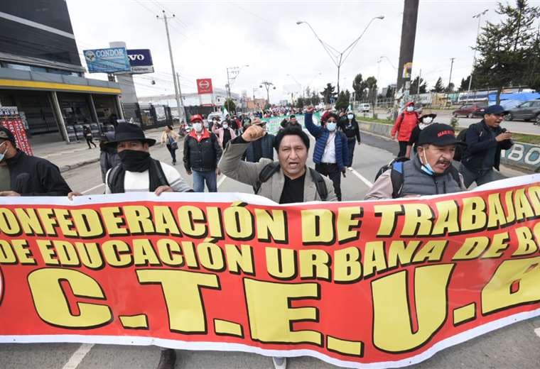 Marcha de maestros en La Paz/Foto: APG Noticias