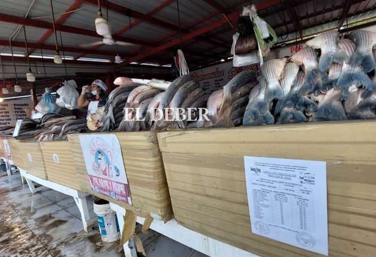Venta de pescado en Los Bosques con precios oficiales / Foto Juan Carlos Torrejón 