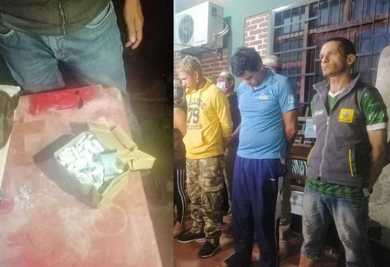 3 personas fueron aprehendidas, se encontró sobres con cocaína Foto: Frecuencia Policial