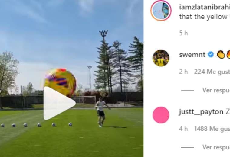 Captura de pantalla del video publicado por Zlatan Ibrahimovic