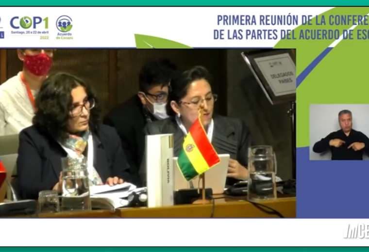 Las representantes bolivianas Foto: Captura de video