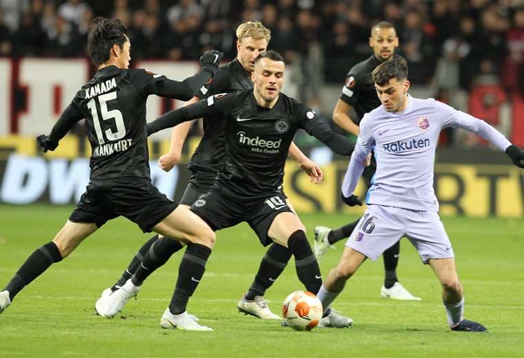 Eintracht Fráncfort y Barcelona se enfrentaron este jueves por la Europa League. Foto. AFP