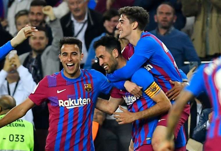 Sergio Busquets convirtió el segundo gol del Barcelona. Foto: AFP